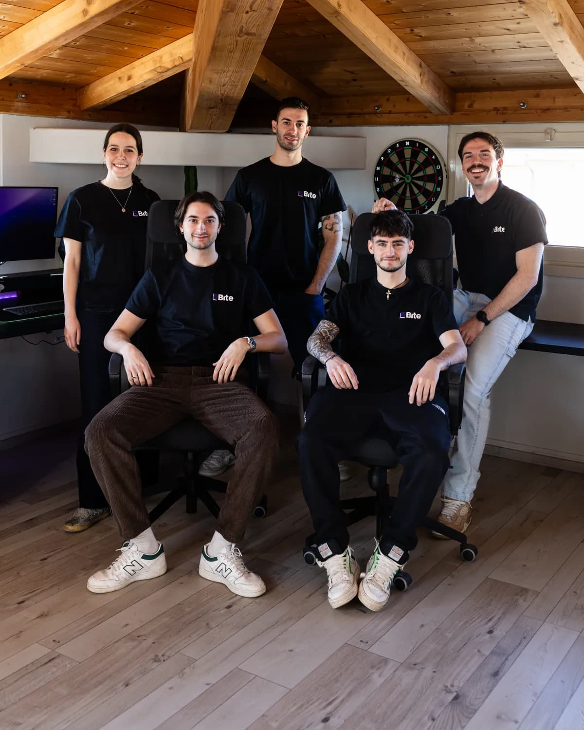 Il team di Bite nello studio di Parma